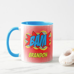 Custom Fun Vintage Comic Book Pop Art Style BAM! Mug