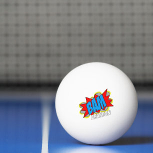 Custom Fun Vintage Comic Book Pop Art Style BAM Ping Pong Ball