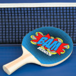 Custom Fun Vintage Comic Book Pop Art Style BAM Ping Pong Paddle<br><div class="desc">Classic and fun colourful vintage comic book pop art style theme inspired motif. With room to customise or personalise with name,  monogram,  initials,  or (limited) text of your choice.</div>