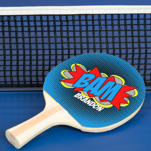Custom Fun Vintage Comic Book Pop Art Style BAM Ping Pong Paddle