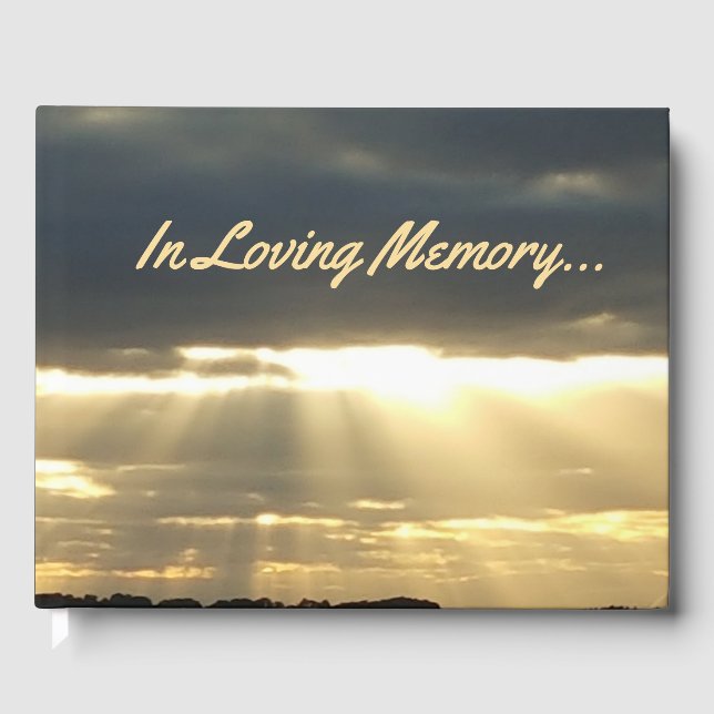Custom Funeral Guest Book Sunset Photography (Front)