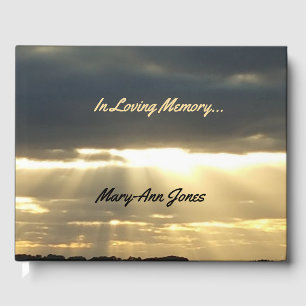 Custom Funeral Guest Book Sunset Photography