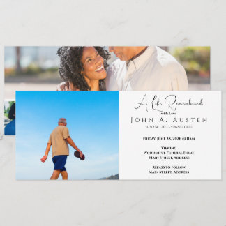 Custom Funeral Invitation Card - Flat Card
