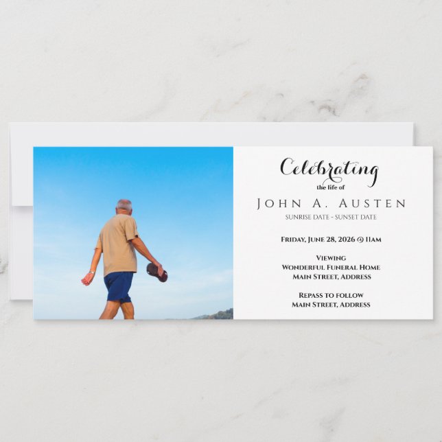 Custom Funeral Invitation Card - Flat Card (Front)