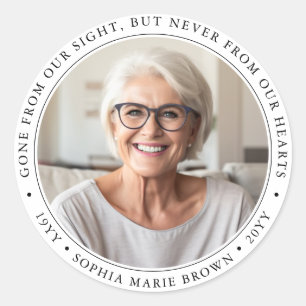 Custom Funeral Sympathy Remembrance Memorial Photo Classic Round Sticker