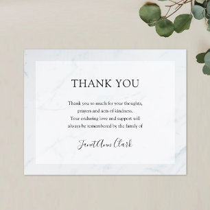 Custom Funeral & Sympathy Thank You Card Marble
