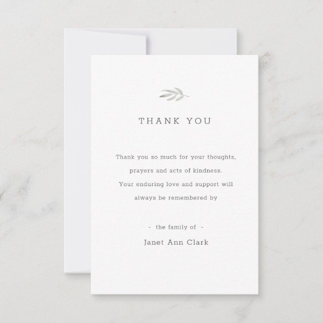 Custom Funeral Thank You Card (Front)