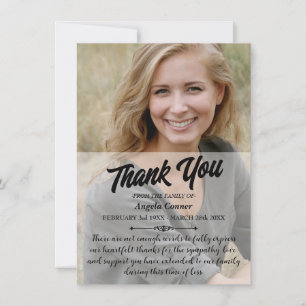 Custom Funeral Thank You Card / Sympathy