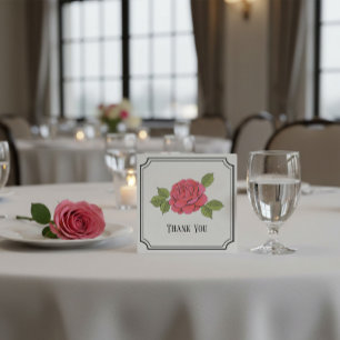 Custom Funeral Thank You Card with Rose Flower