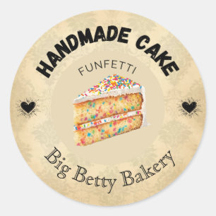 Custom Funfetti Cake Labels Personalised Bakery