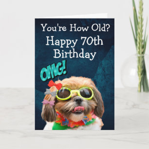 Custom funny 70th birthday from the dog  card