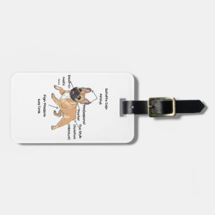 CUSTOM Funny Anatomy of a French Bulldog Luggage Tag
