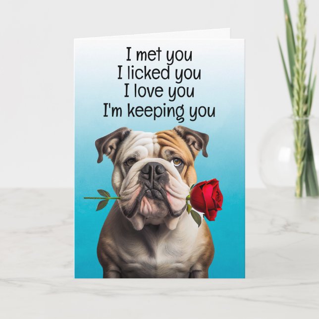 Custom Funny Birthday Card English Bulldog (Front)