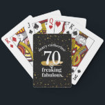 Custom Funny Birthday Freaking Fab Large Print Playing Cards<br><div class="desc">Custom Printed with Their Name, These Personalized playing cards with large print are prefect for a special birthday. The funny "50 and Freaking Fabulous" saying with gold sparkles and glitter is in a large font that's easy to read and will make them smile and laugh ... just in case the...</div>