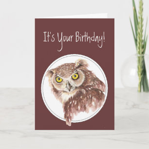 Custom Funny Birthday Owl with Attitude Bird Card