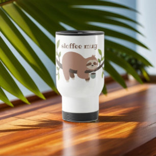 Custom Funny Cartoon Sloth Travel Mug