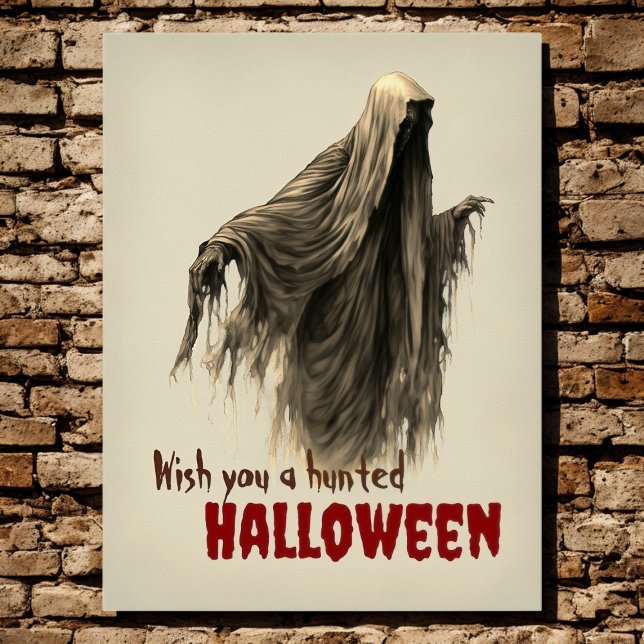 Custom Funny Creepy Ghoul Haunted Halloween Party Poster (Creator Uploaded)