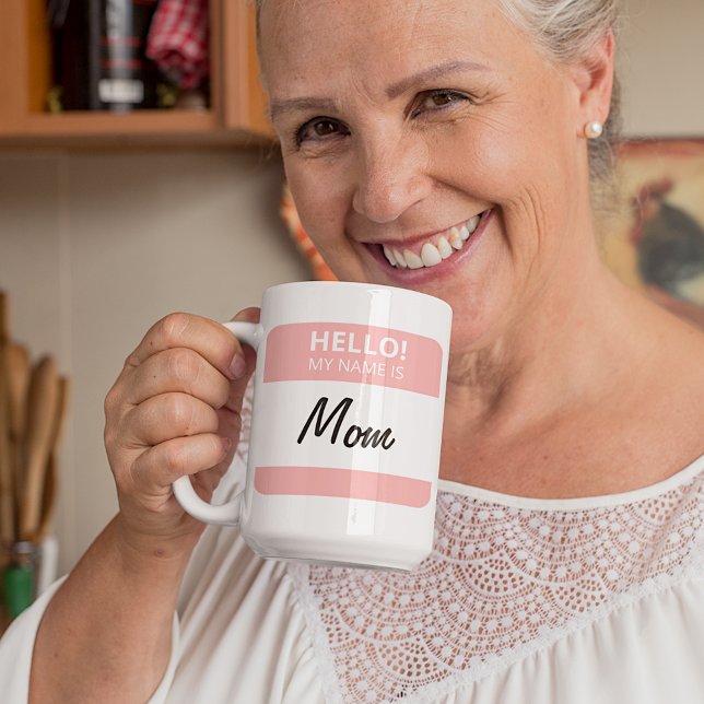 Custom Funny Cute Hello! My Name Is Mum Or Dad Coffee Mug (Creator Uploaded)