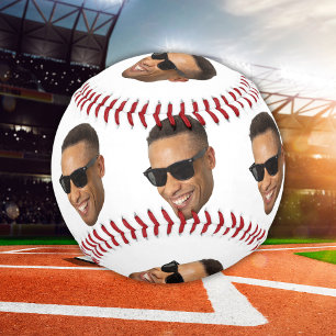 Custom Funny Dad Face Cut Out Photo Baseball