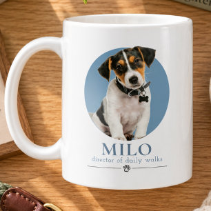 Custom Funny Dog Photo & Name Coffee Mug