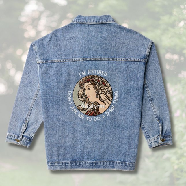 Custom Funny Elegant Retirement Gifts for Her Mum Denim Jacket (Custom Funny Elegant Retirement Gifts for Her Mom)