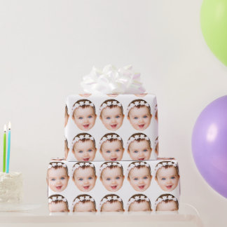 Custom Funny Face Personalised Photo Gift Christma Wrapping Paper