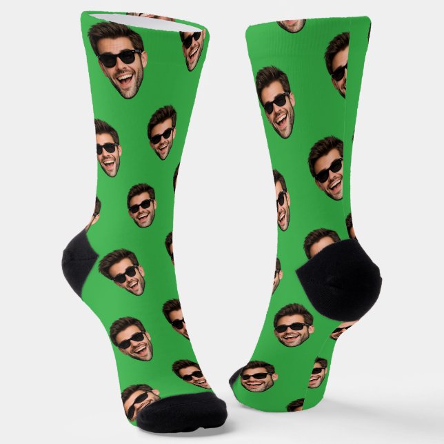 Custom Funny Face Photo All Over Print Socks  (Angled)