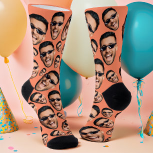 Custom Funny Face Photo All Over Print Socks Melon