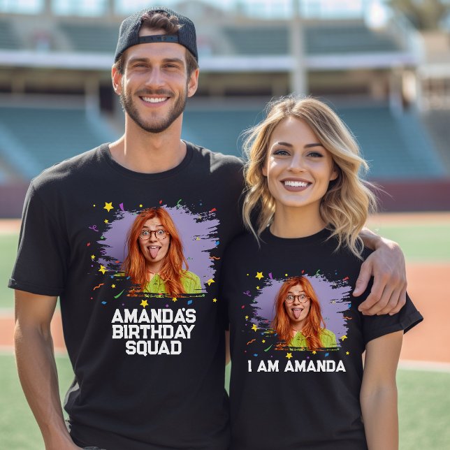 Custom Funny Face Picture Birthday Party Matching T-Shirt (Creator Uploaded)