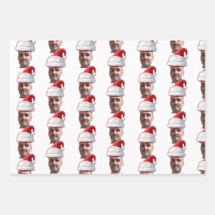 Custom funny face wrapping paper christmas