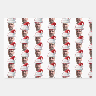 Custom funny face wrapping paper christmas
