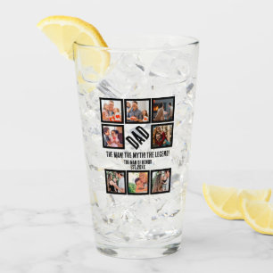 Custom Funny Fathers day Dad gift 8 Photo Collage Glass