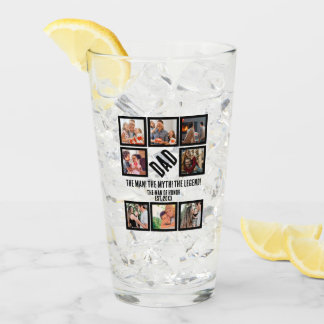 Custom Funny Fathers day Dad gift 8 Photo Collage Glass
