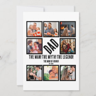Custom Funny Fathers day Dad gift 8 Photo Collage Holiday Card