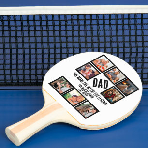 Custom Funny Fathers day Dad gift 8 Photo Collage Ping Pong Paddle