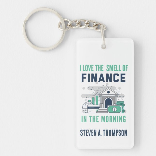 Custom Funny Finance Magnet Key Ring (Front)