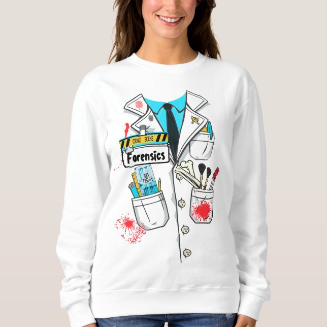 Custom Funny Forensic Science Lab Coat Costume Sweatshirt (Front)