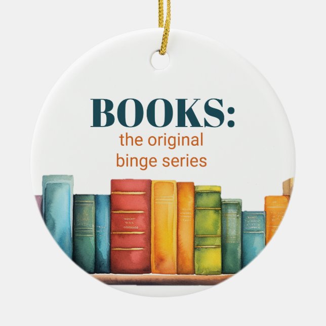 Custom Funny Friendship Reading Book  Ceramic Tree Decoration (Front)