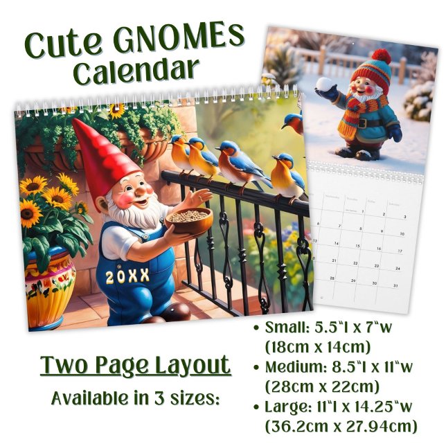 Custom Funny Garden Gnome Art  Calendar (Creator Uploaded)