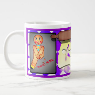 Custom funny Gingerbread Man Large Coffee Mug