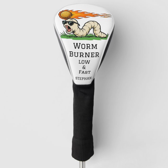 Custom Funny Golf Worm Burner Headcover Low & Fast (Front)