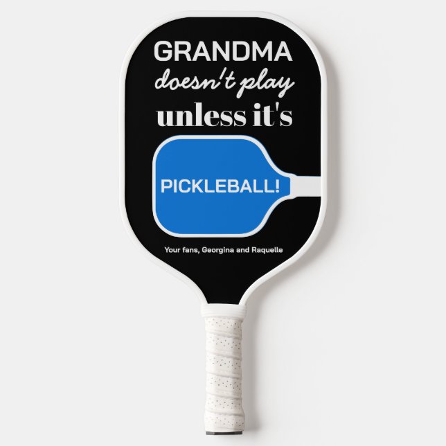 Custom Funny Grandma Pickleball Humour Typography Paddle (Front)