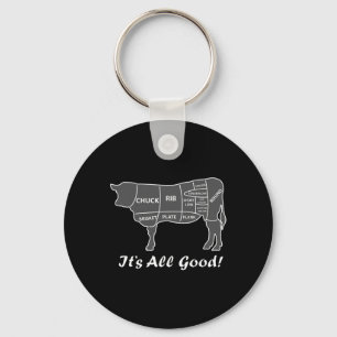 Custom Funny Graphic Bbq Beef Brisket Steak Ribs C Key Ring
