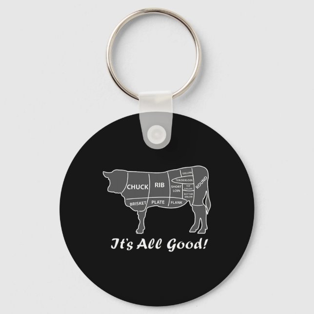 Custom Funny Graphic Bbq Beef Brisket Steak Ribs C Key Ring (Front)