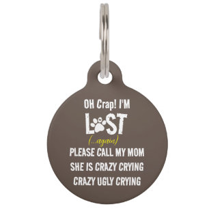 Custom Funny Graphic Letter Print Pet Dog Or Cat Tag