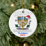 Custom Funny Happy Chrismukkah Happy Hanukkah  Ceramic Tree Decoration<br><div class="desc">Searching for great gifts for Chrismukkah,  Christmas or Hanukkah? Check out this item and our full collection of fun,  unique personalised items for that special someone in your circle.</div>
