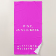 Custom Funny Hot Neon Pink Minimalist Modern Bold
