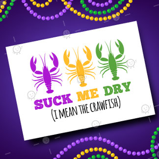 CUSTOM Funny Mardi Gras Dirty Sexy Adult Naughty Card
