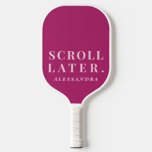 Custom Funny Minimalist Hot Pink Inspirational Pickleball Paddle