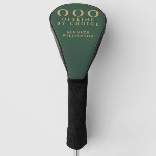 Custom Funny Minimalist OOO Green Gold Modern Men Golf Head Cover